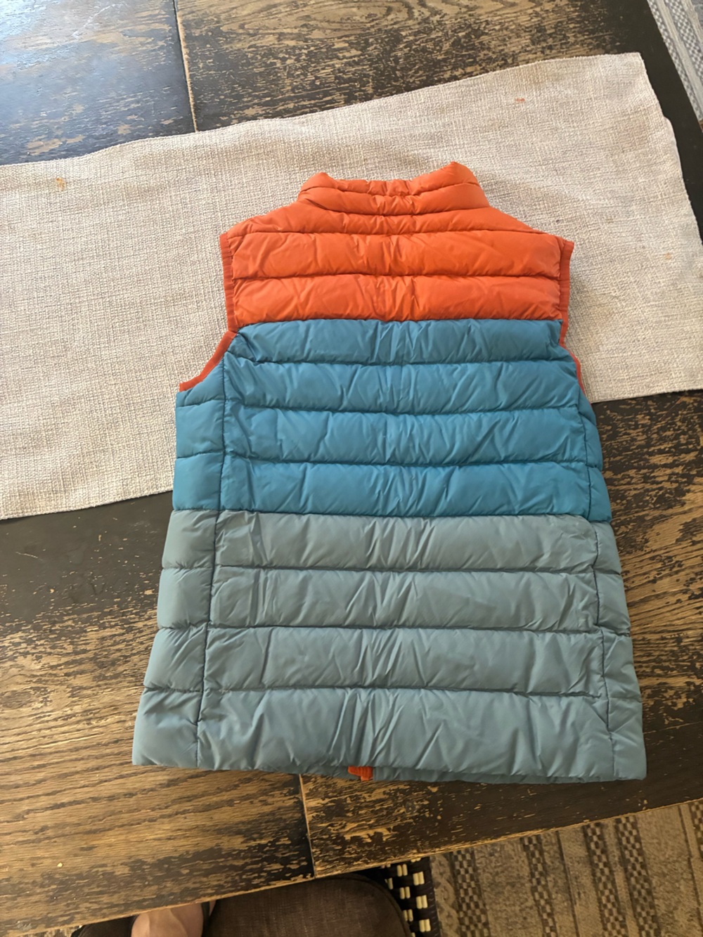 Patagonia Colorblock Puffer Vest - Orange & Teal Green - Picture 2 of 4